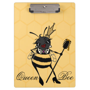 CUTE QUEEN BEE WITH HONEYCOMB CLIPBOARD