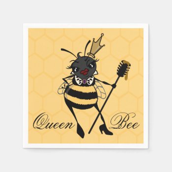Cute Queen Bee With Honeycomb Paper Napkins by AHOIHOI at Zazzle