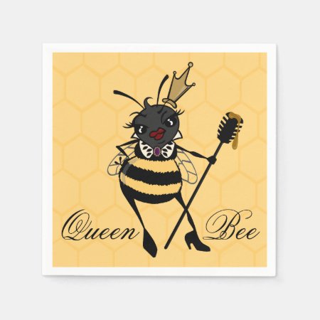 Cute Queen Bee With Honeycomb Paper Napkins