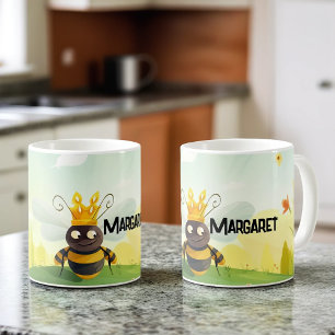 Cute Queen Bee With Your Name Coffee Mug