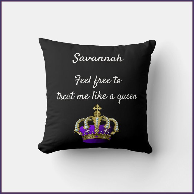 Cute Queen Crown For Her Throw Pillow (Creator Uploaded)