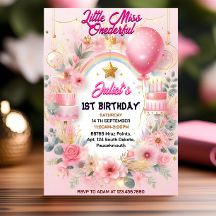 Cute Queen Little Miss Onederful 1st Birthday Invitation