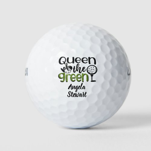 Cute Queen of the Green Golf Quote Golf Balls
