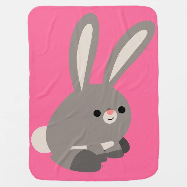 Cute Quiet Cartoon Rabbit Baby Blanket (Front)