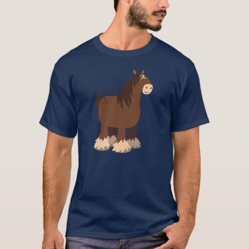 Cute Quiet Cartoon Shire Horse T_Shirt