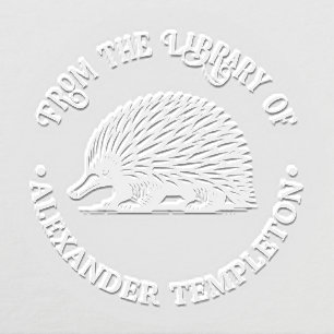 Cute Quilled Echidna Australia Library Book Name Embosser