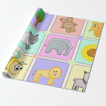 Cute Quilt Pattern On Baby Shower Wrapping Paper by Heartsview at Zazzle