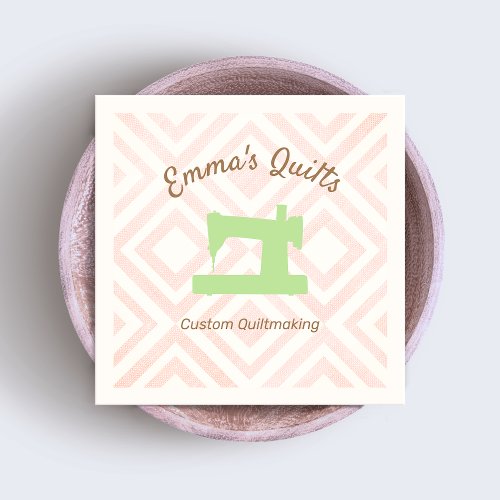 Cute Quilter Pattern Sewing Machine  Calling Card