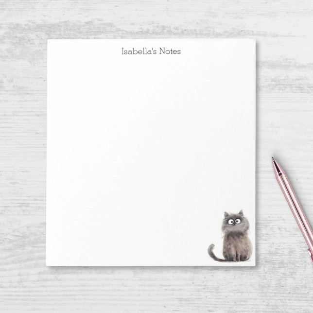 Cute Quirky Cat Personalized Notepad (Creator Uploaded)