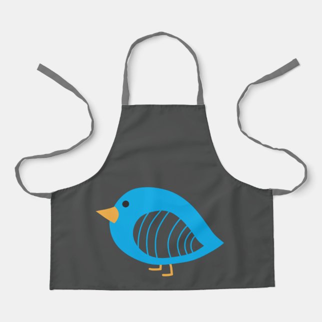Cute quirky colorful birds apron (Front)