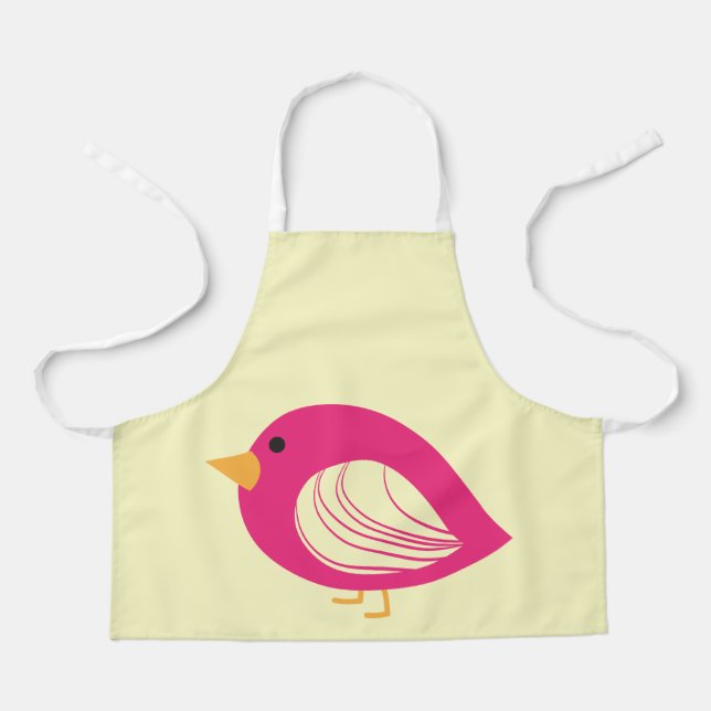 Cute quirky colorful birds apron (Front)