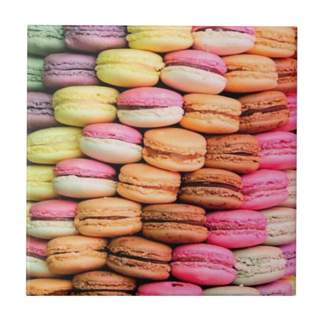 Cute Quirky Colorful Macaroons Ceramic Tile (Front)