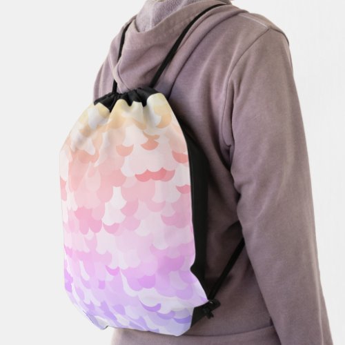 Cute Quirky Colorful Pastel Gradient Scale Pattern Drawstring Bag