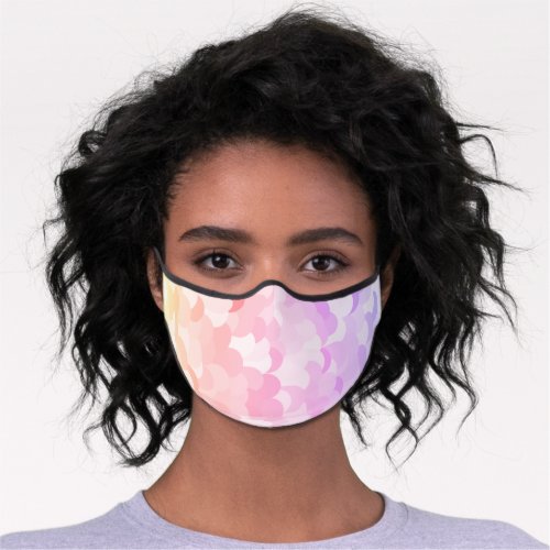 Cute Quirky Colorful Pastel Gradient Scale Pattern Premium Face Mask