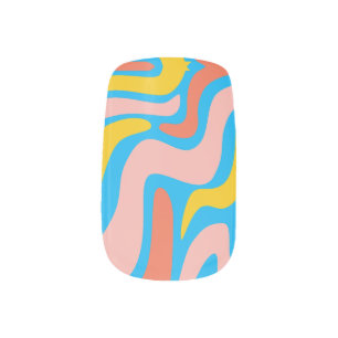 Cute quirky colorful stylish trendy modern minx nail art