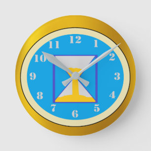 Cute Quirky Hourglass Painted Round Clock
