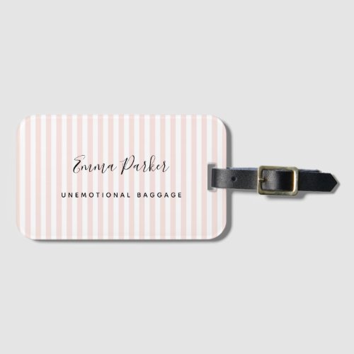 Cute Quirky Humor Girl Name Pink Stripes Baggage Luggage Tag