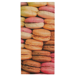 Cute Quirky Macaroons Wood Flash Drive