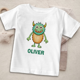 Cute Quirky Monster Personalized Baby T-Shirt