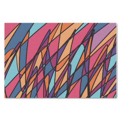 Cute  Quirky Ocean Waves Abstract Illustration Tissue Paper