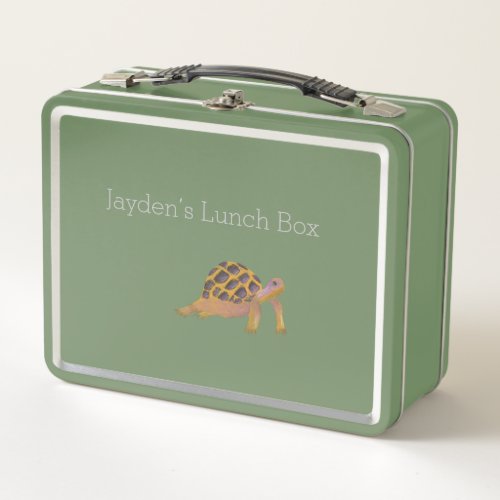 Cute Quirky Sweet Tortoise  Metal Lunch Box