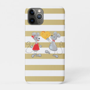 Cute Quirky Whimsical Mouses-Stripes iPhone 11 Pro Case