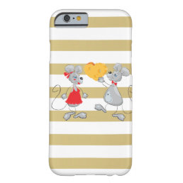 Cute Quirky Whimsical  Mouses-Stripes Barely There iPhone 6 Case