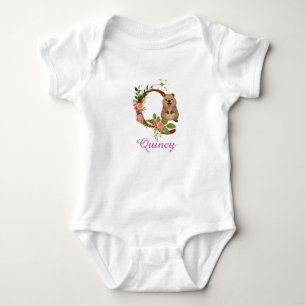 Cute Quokka Alphabet Letter Q Baby Bodysuit