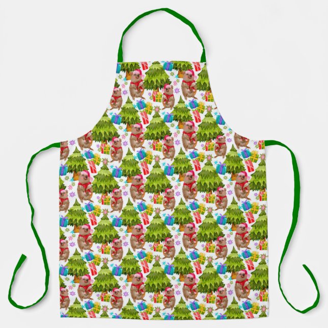 Cute Quokka Christmas Apron (Front)