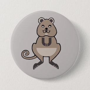 Cute QUOKKA- Endangered animal - Wildlife - Button