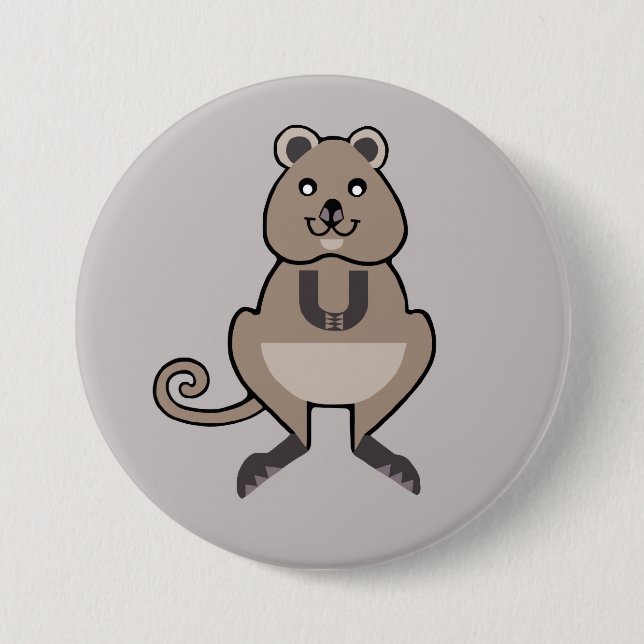  Cute QUOKKA- Endangered animal - Wildlife - Button (Front)
