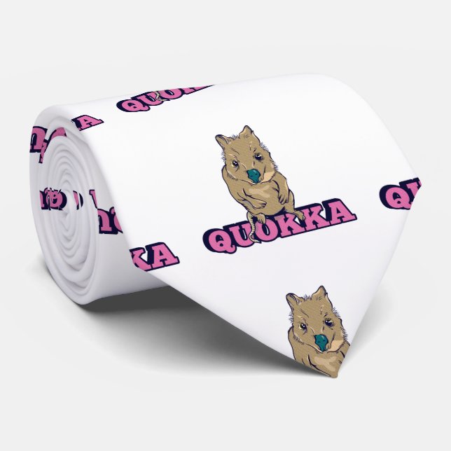 Cute Quokka Neck Tie (Rolled)