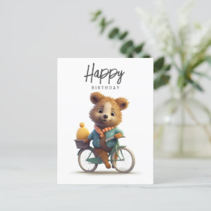 Cute quokka on a bike, Happy Birthday Postcard