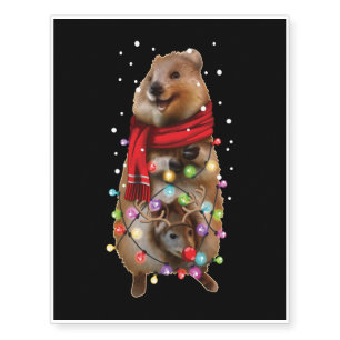 Cute Quokka Wallaby Funny Xmas Holiday Gift Temporary Tattoos