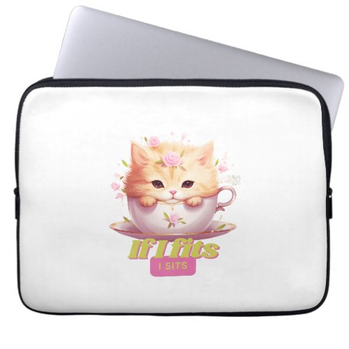 Cute Quote Cat Dads Birthday Gift Ideas Laptop Sleeve