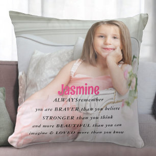 Cute quote photo daughter throw pillow