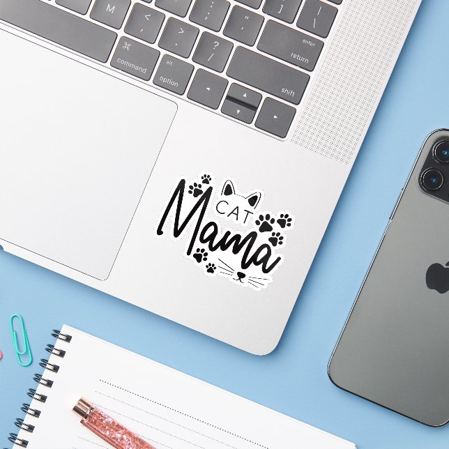 Cute Quotes Cat Sticker (Laptop w/ iPhone)