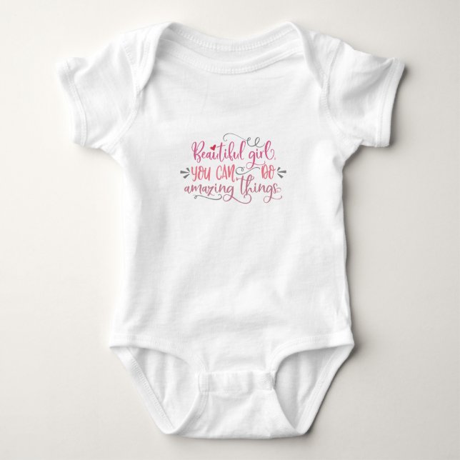 Cute Quotes For Girls Baby Bodysuit (Front)