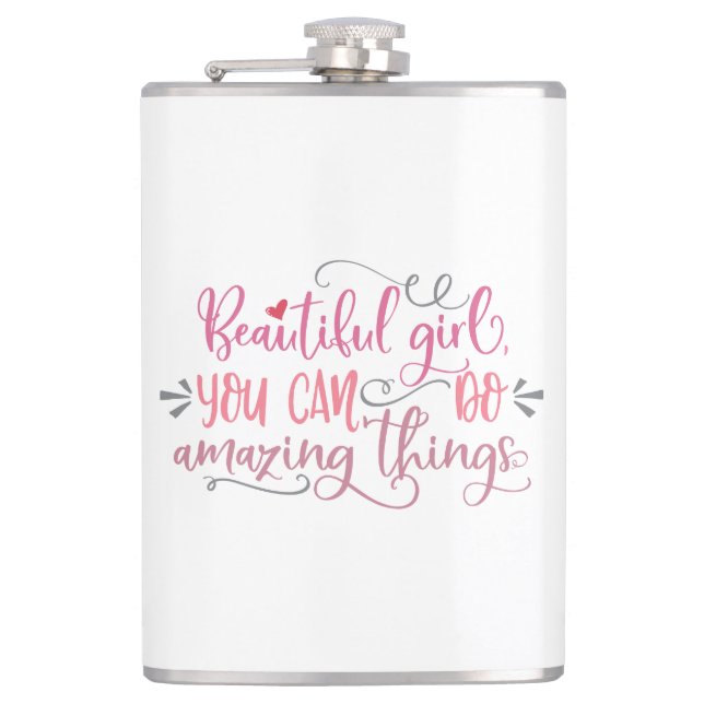 Cute Quotes For Girls Flask (Front)