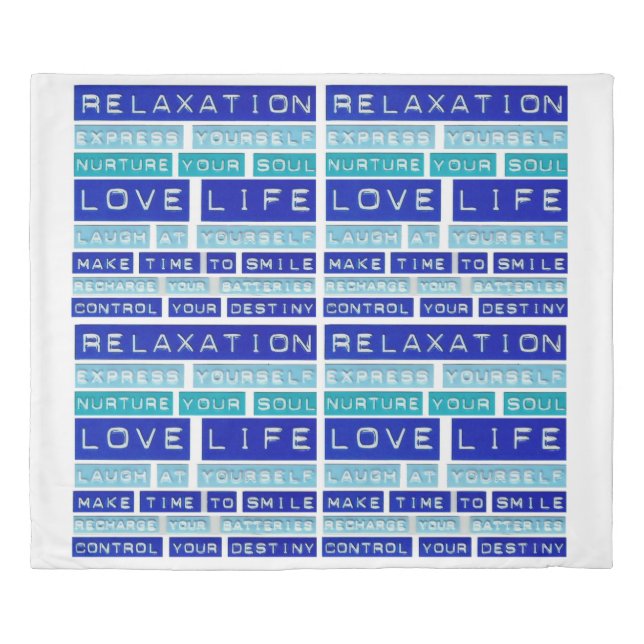Cute Quotes Love Life Relaxation Blue Duvet Cover (Front)