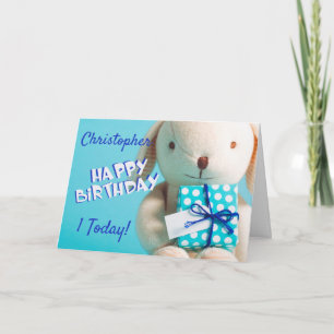 Cute Rabbit 1st Birthday Card