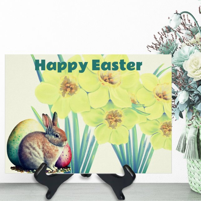 Cute Rabbit Among Watercolor Daffodil Flowers Cards (Creator Uploaded)