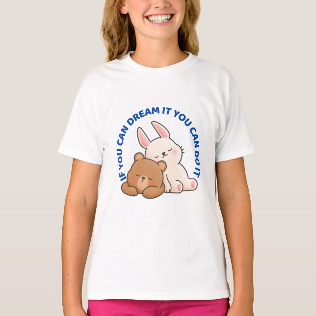 Cute Rabbit and Bear T Shirt (Front)
