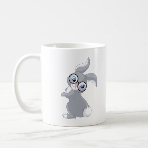 Cute Rabbit and Glasses Coffee Mug