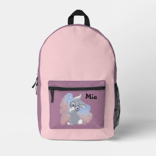 Cute Rabbit and Glasses Personalized Printed Backpack