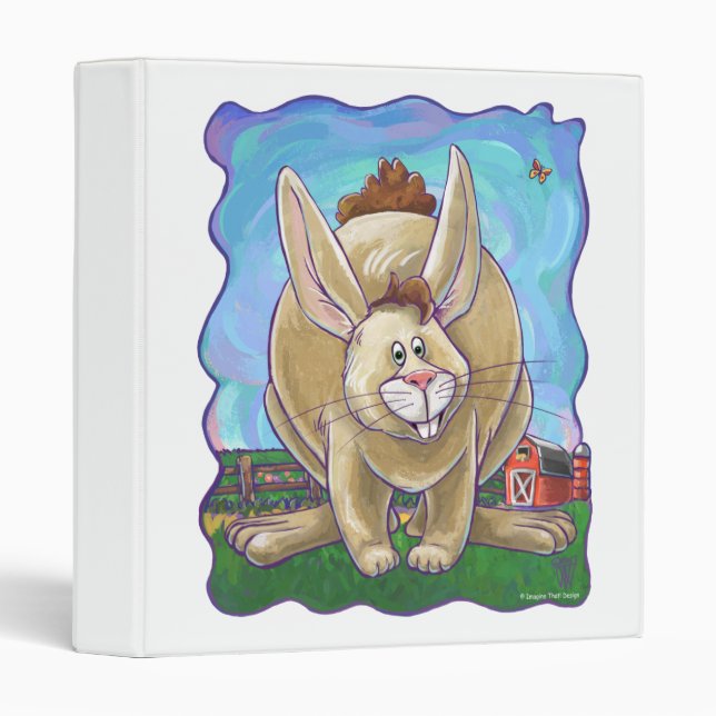 Cute Rabbit Animal Parade 3 Ring Binder (Front/Spine)