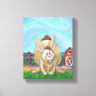 Cute Rabbit Animal Parade Canvas Print