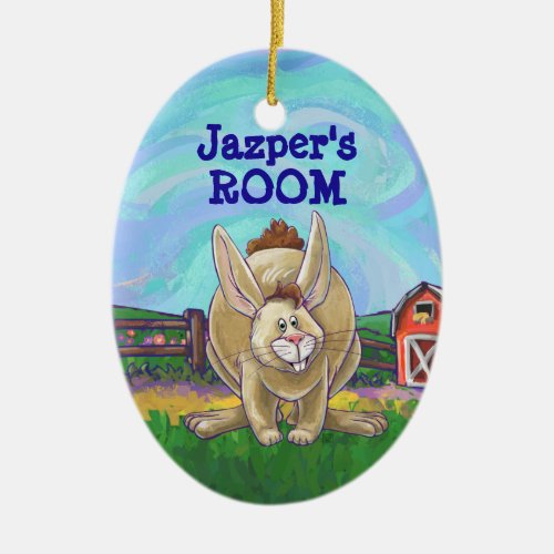 Cute Rabbit Animal Parade Ceramic Ornament