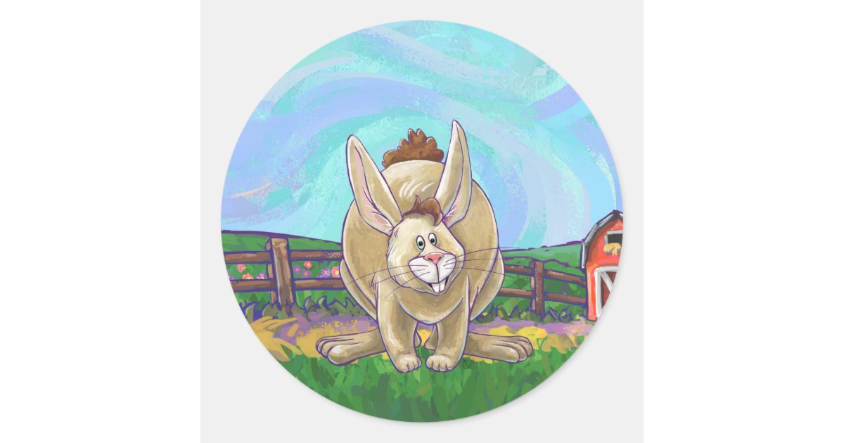 Cute Rabbit Animal Parade Classic Round Sticker | Zazzle