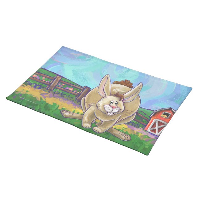 Cute Rabbit Animal Parade Placemat (On Table)